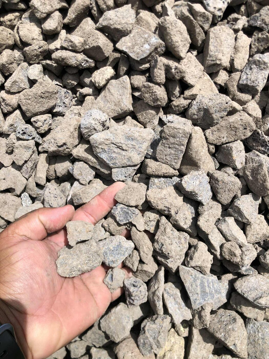 Granulat concassé vu de près